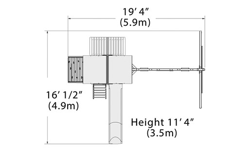Adventure Outlook 3 Swing Set — dimensions and layout
