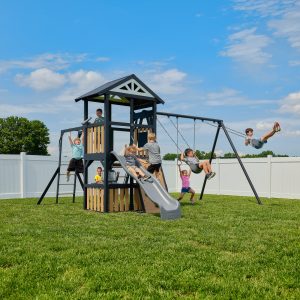 Atlas Steel Swing Set with Monkey Bars — product photo 1