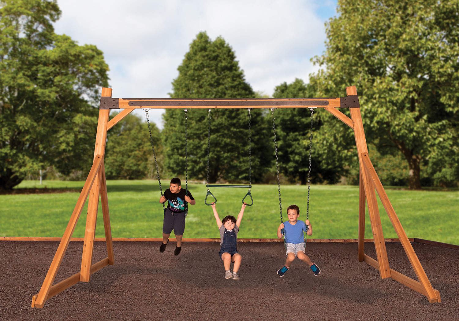 Free-Standing Swing Beam with Belt Swings and Trapeze — product photo 1