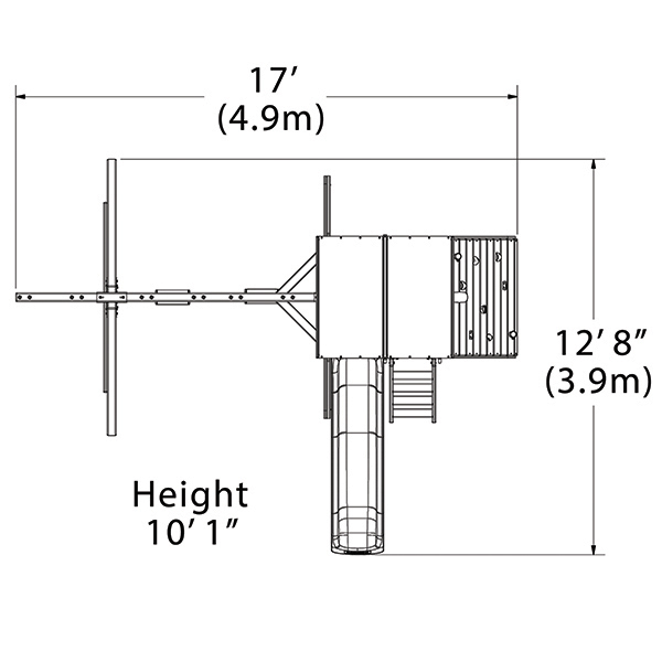 Grand Chateau With Gray Slide (4' Deck) — dimensions and layout