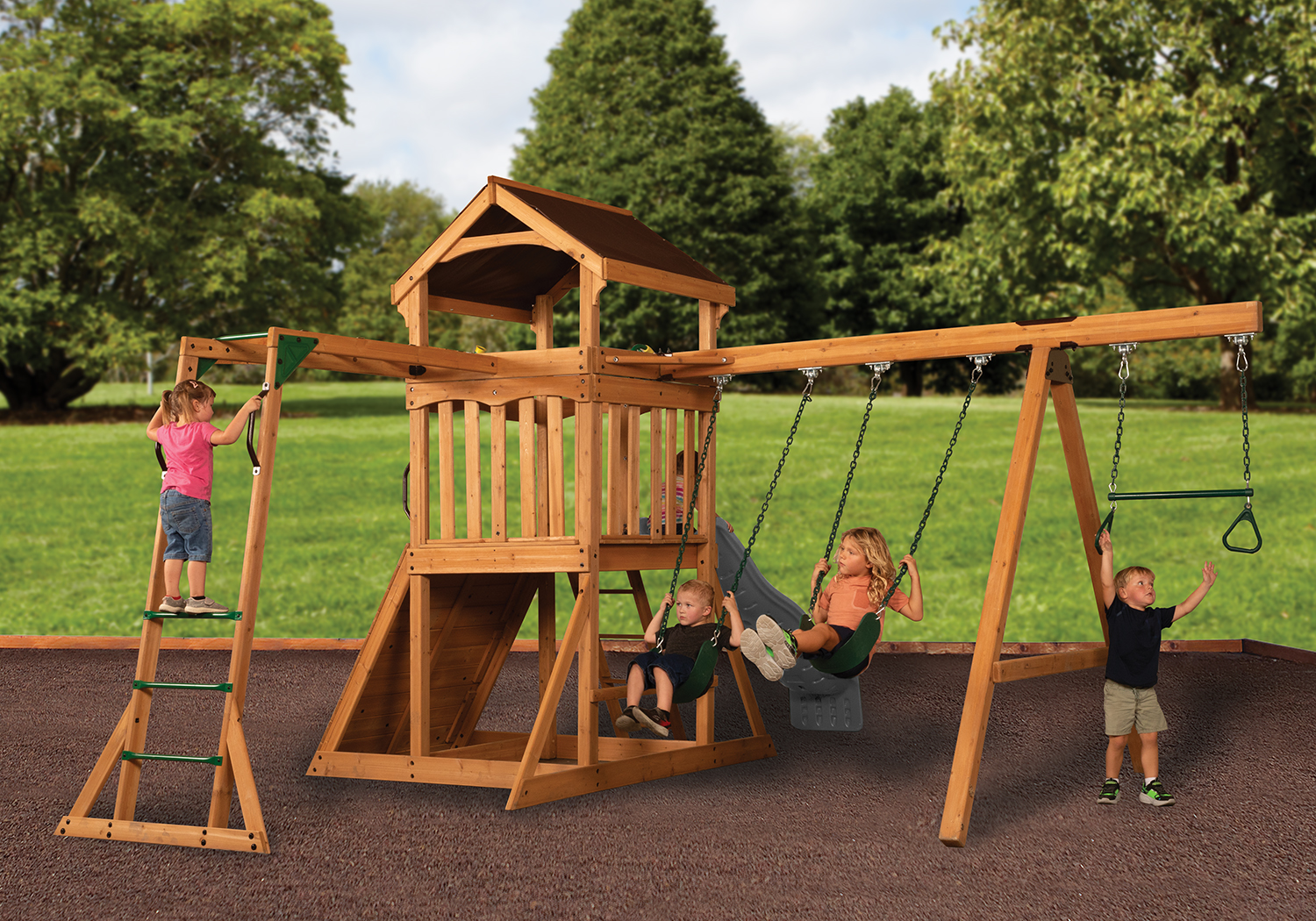 Grand Chateau With Gray Slide & Monkey Bars (4' Deck) — product photo 3