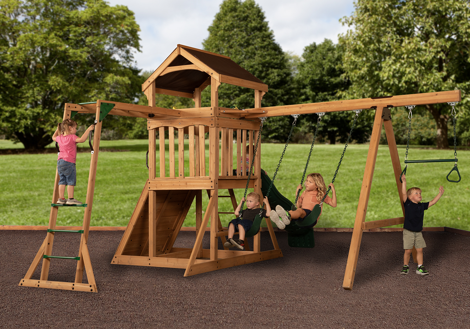Grand Chateau With Green Slide & Monkey Bars (4' Deck) — product photo 3