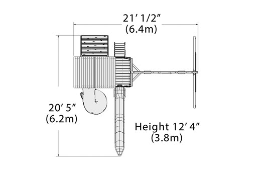 Olympian Outlook XL 1 Swing Set — dimensions and layout