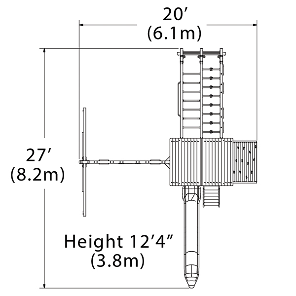 Olympian Outlook XL 1B Swing Set — dimensions and layout