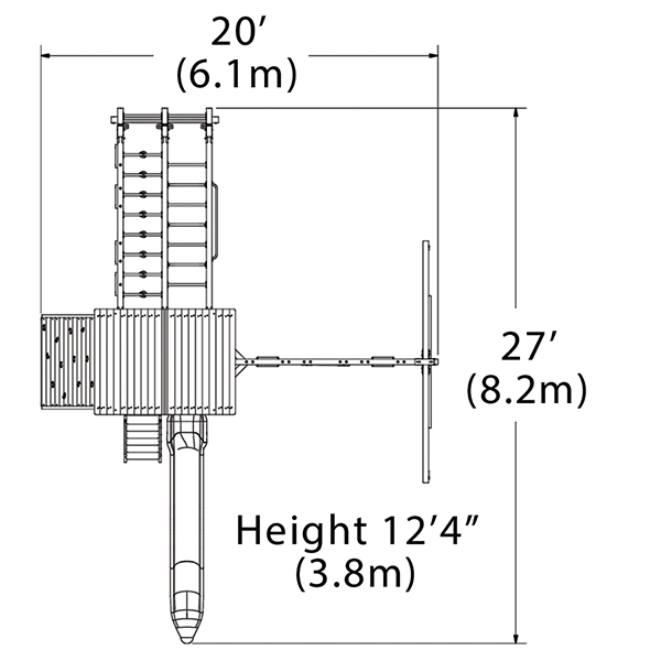 Olympian Outlook XL 1C Swing Set — dimensions and layout
