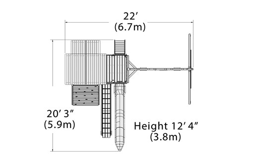 Olympian Outlook XL 2 Swing Set — dimensions and layout