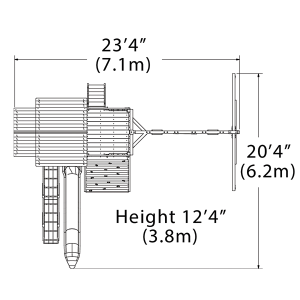 Olympian Outlook XL 2A Swing Set — dimensions and layout