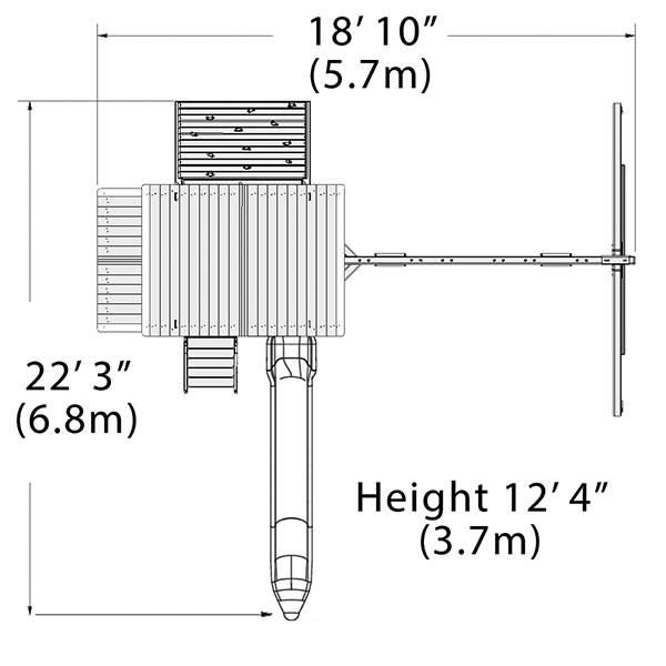 Olympian Outlook XL 2B Swing Set — dimensions and layout