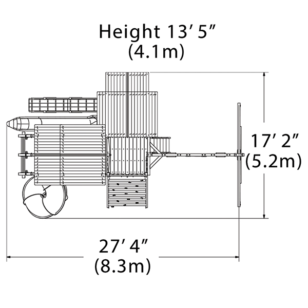 Olympian Outlook XL 5 Swing Set — dimensions and layout