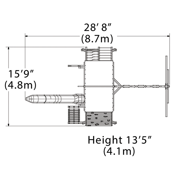 Olympian Peak Jumbo 1 Playset — dimensions and layout