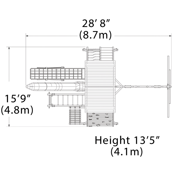 Olympian Peak Jumbo 2 Playset — dimensions and layout
