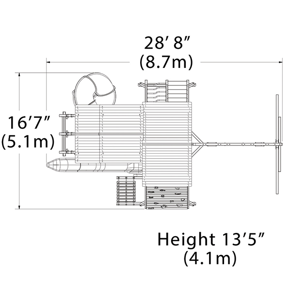 Olympian Peak Jumbo 3 Playset — dimensions and layout