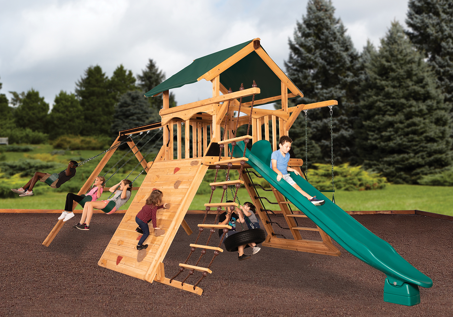 Olympian Peak XL 1 with Tarp Roof Green Playset — product photo 1