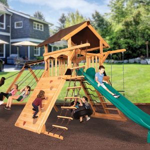 Olympian Peak XL 1 with Tarp Roof Mahogany Playset — product photo 1