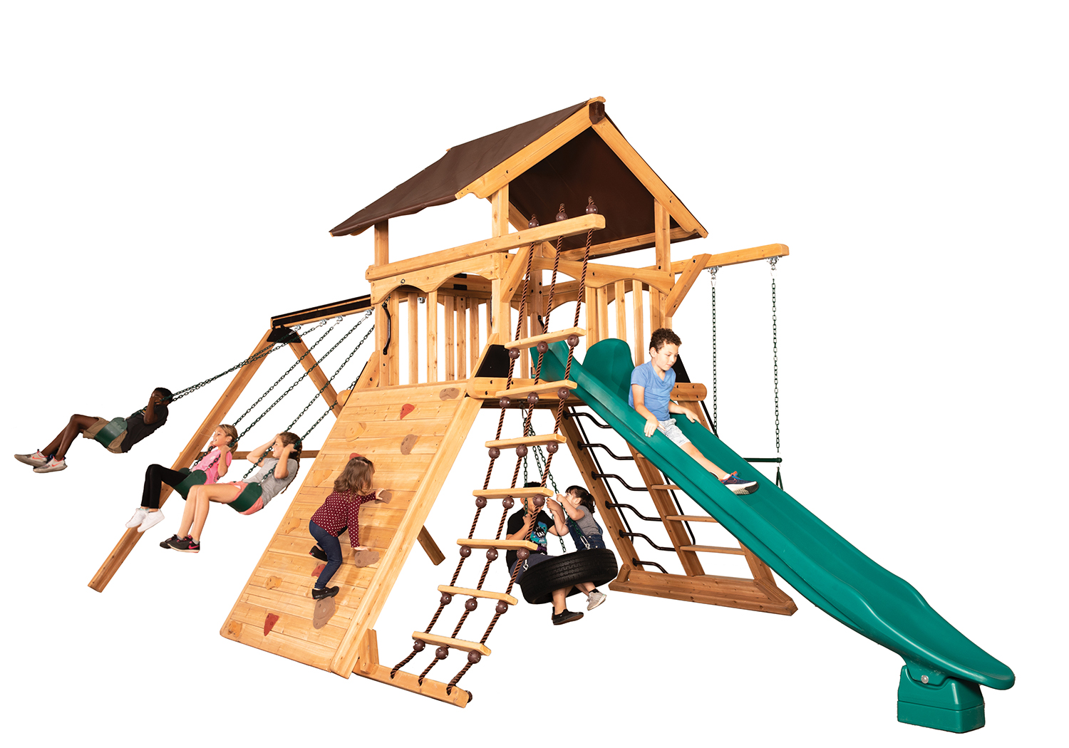 Olympian Peak XL 1 with Tarp Roof Mahogany Playset — product photo 2