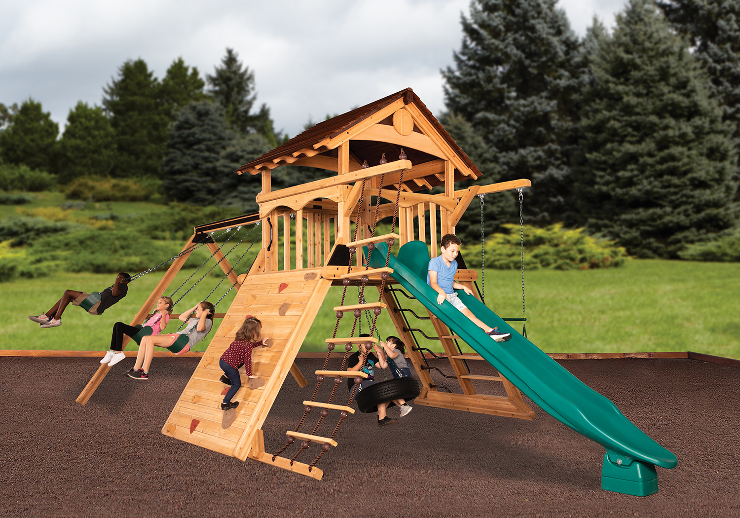 Olympian Peak XL 1 with Wood Roof Playset — product photo 1