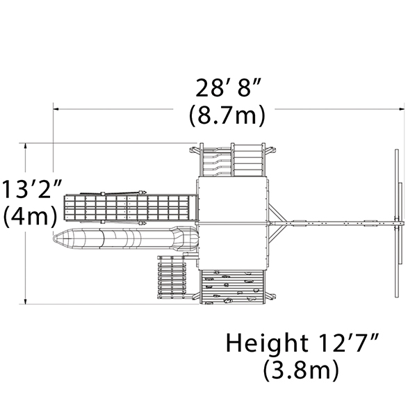 Olympian Peak XL 2 Playset — dimensions and layout