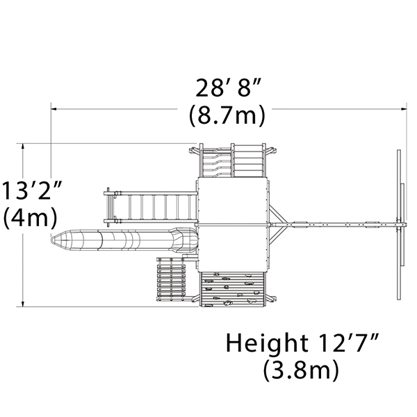 Olympian Peak XL 3 Playset — dimensions and layout