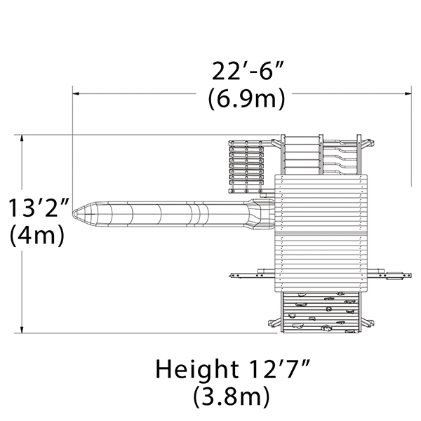 Olympian Peak XL Space Saver 1 Playset — dimensions and layout