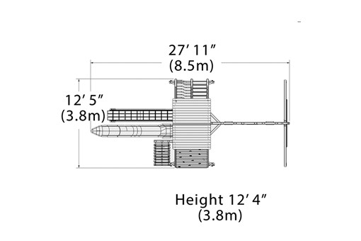 Olympian Summit XL 2 Playset — dimensions and layout