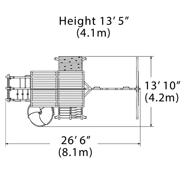 Olympian Summit XL 3 Playset — dimensions and layout