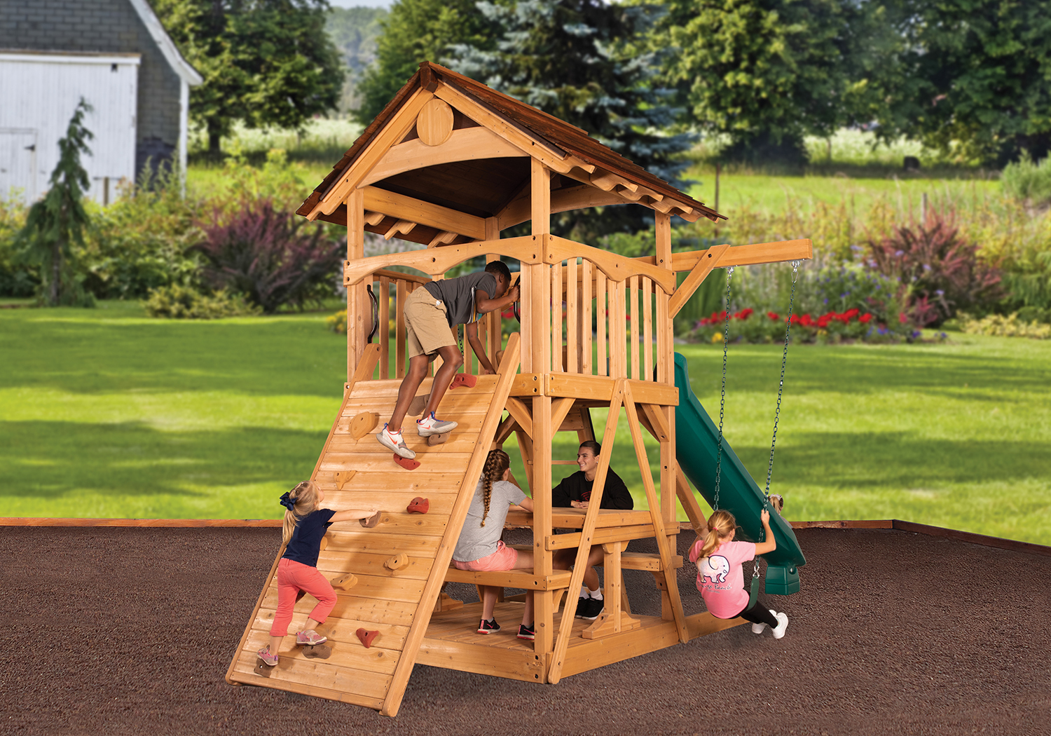 Olympian Treehouse XL Space Saver 2 Swing Set — product photo 3