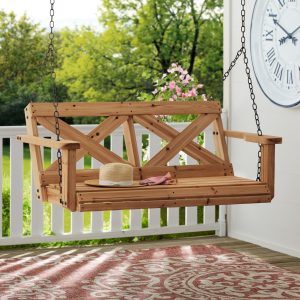 Cedar Farmhouse Porch Swing Light Brown — manufacturer photo 1