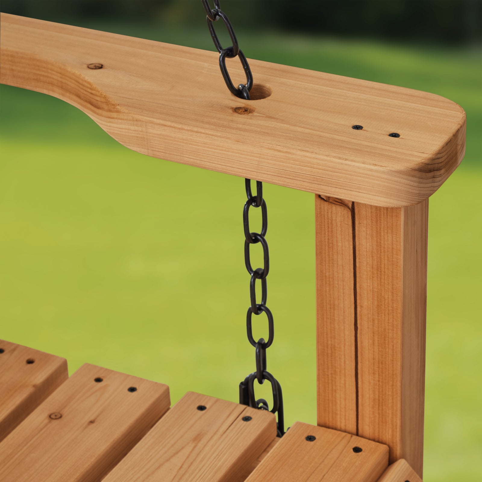 Cedar Farmhouse Porch Swing Light Brown — manufacturer photo 4