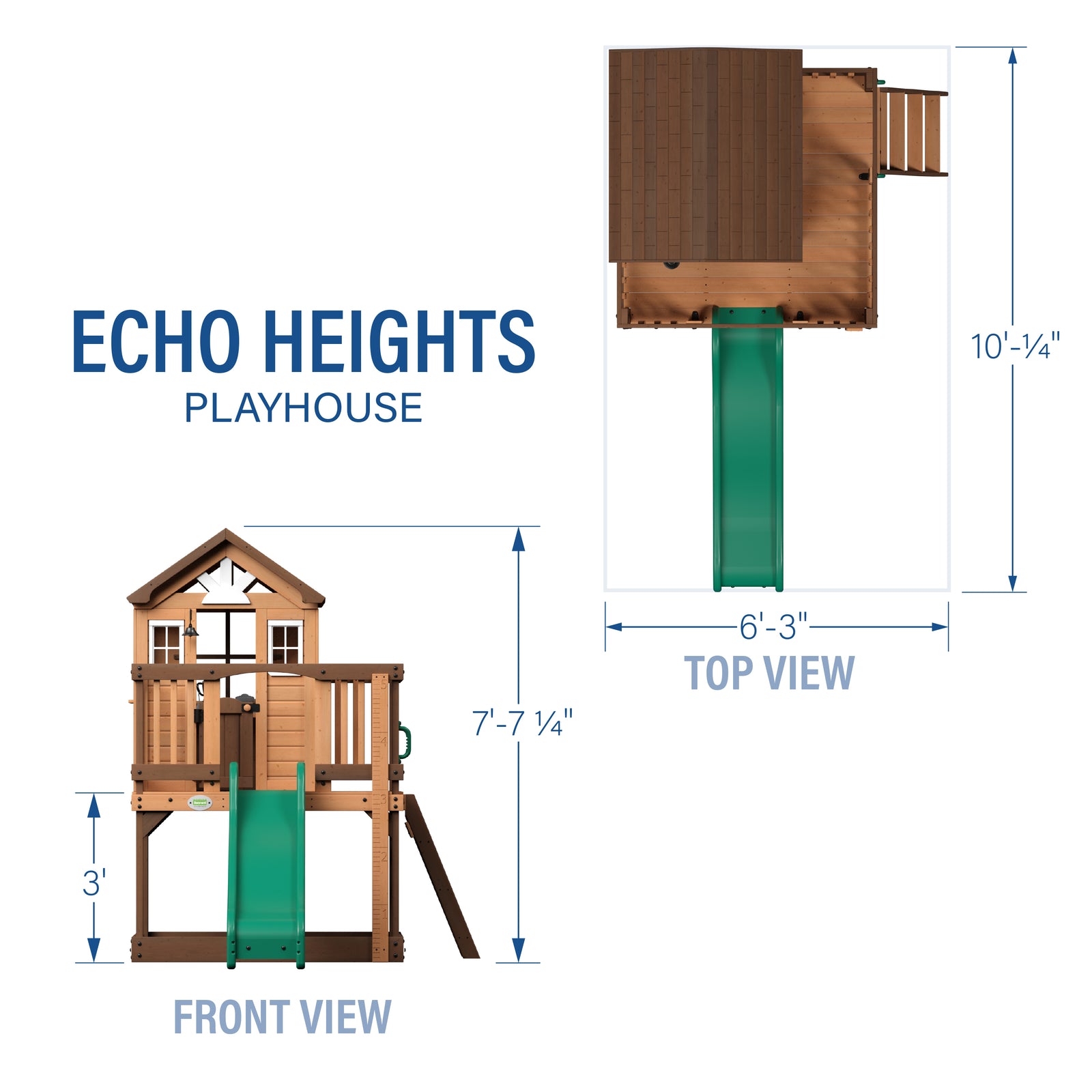 Echo Heights Playhouse — footprint and dimensions