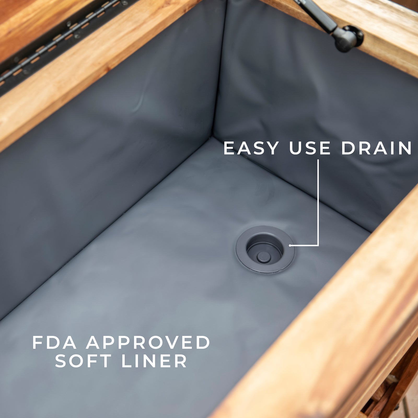 100 Quart Patio Cooler - Acacia — manufacturer photo 4