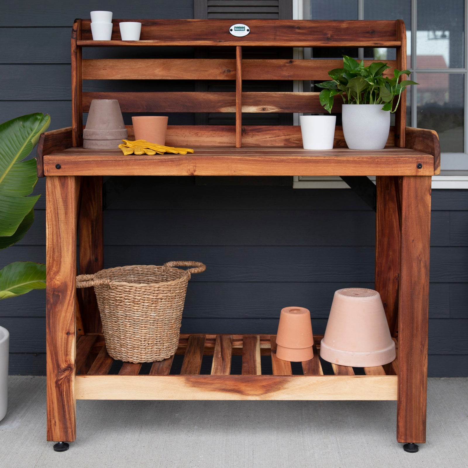 Potting Table/Bench/Serving Bar - Acacia Wood — manufacturer photo 1