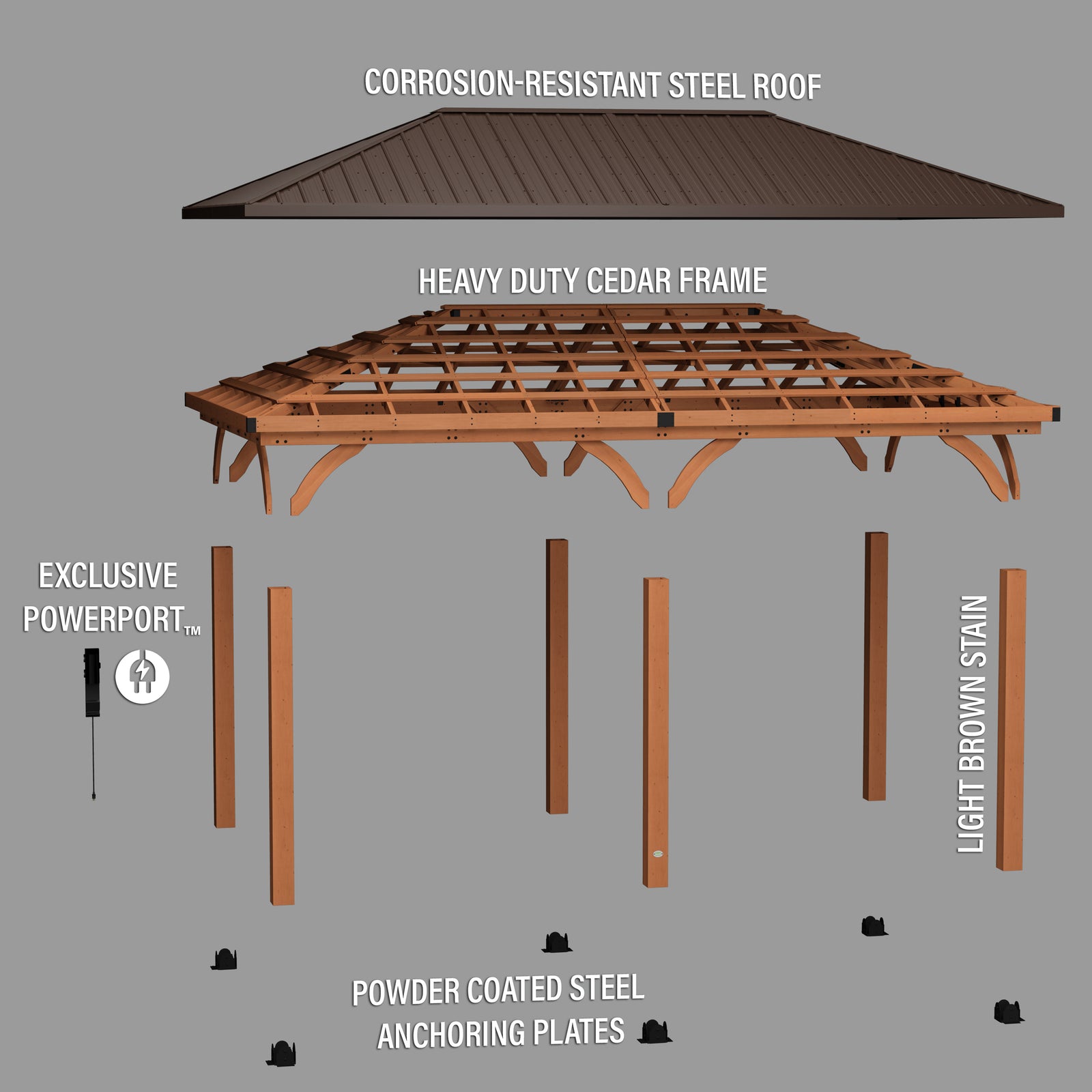 20x12 Barrington Gazebo/Carport — manufacturer photo 13