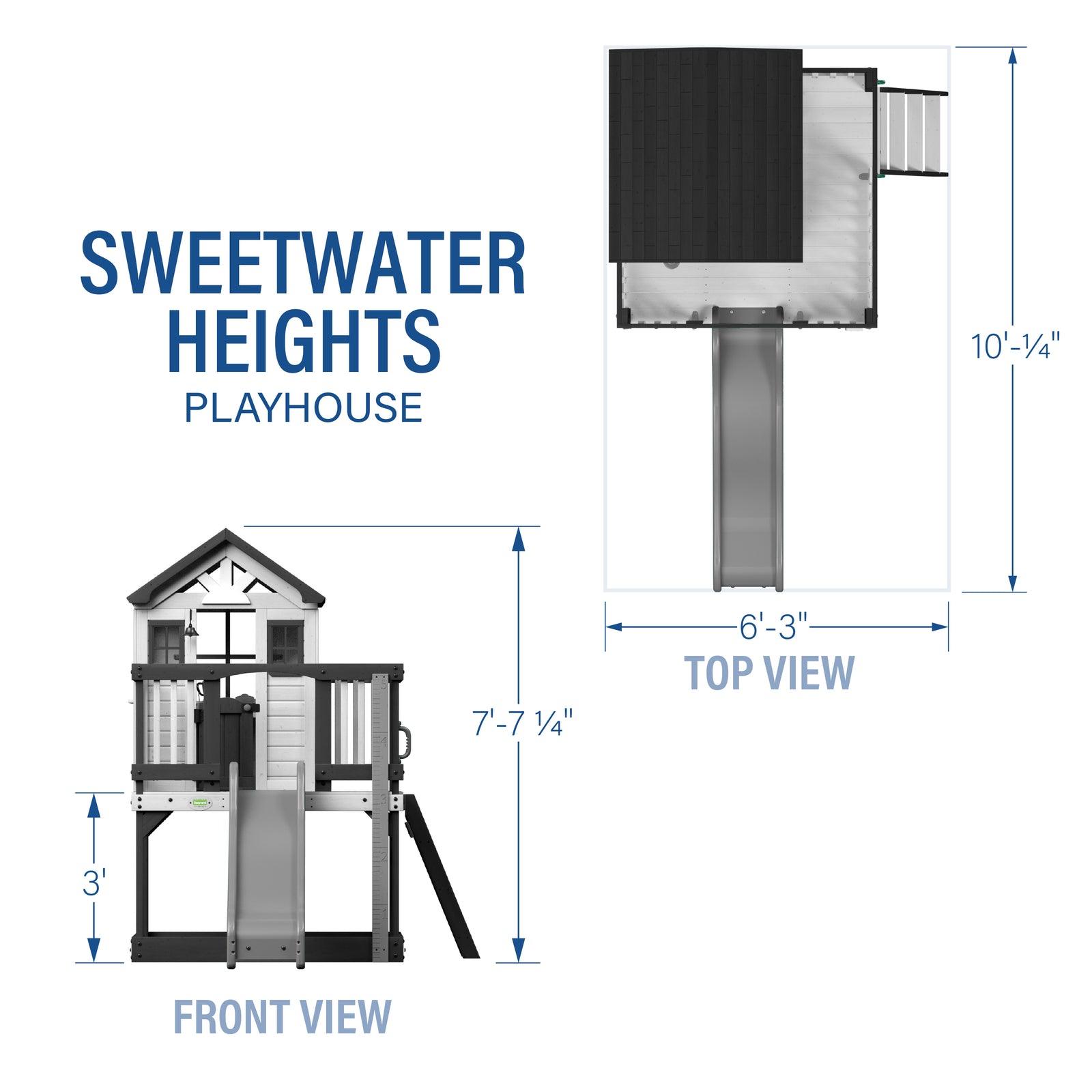 Sweetwater Heights Elevated Playhouse — footprint and dimensions