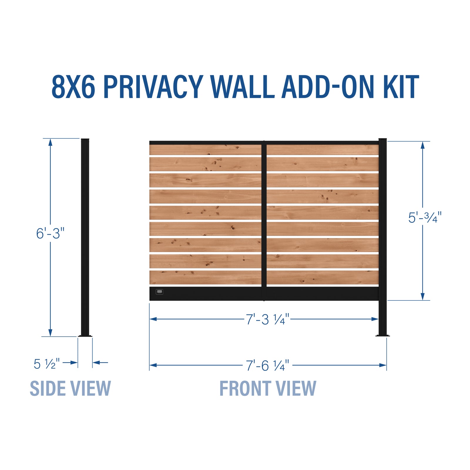 Privacy Wall Add-on Kit — footprint and dimensions
