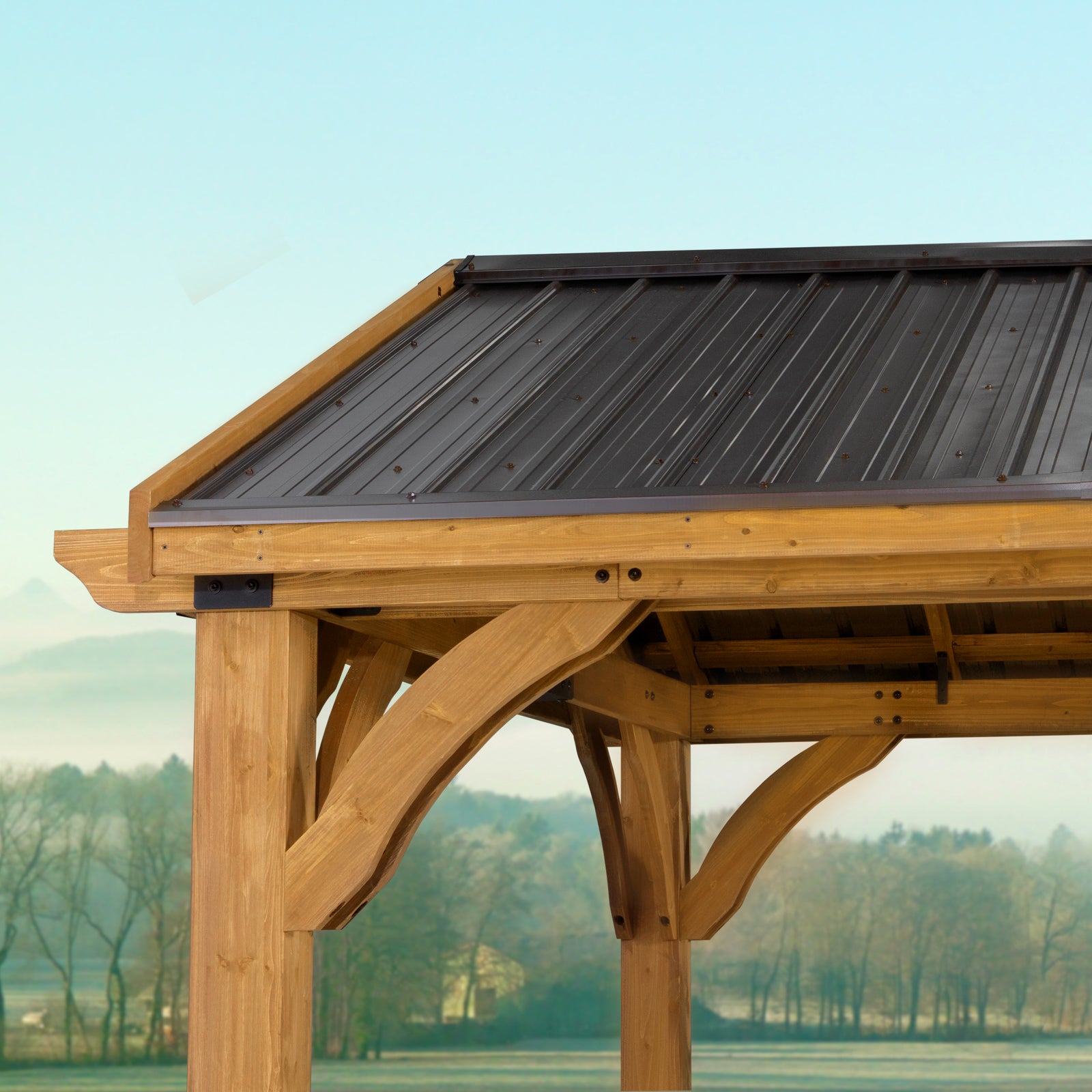 12x10 Arlington Gazebo with Electric - Lt Brown — manufacturer photo 6