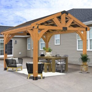 12x12 Arlington Gazebo with Electric - Lt Brown — manufacturer photo 1