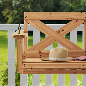 Cedar Farmhouse Porch Swing Light Brown — manufacturer photo 3