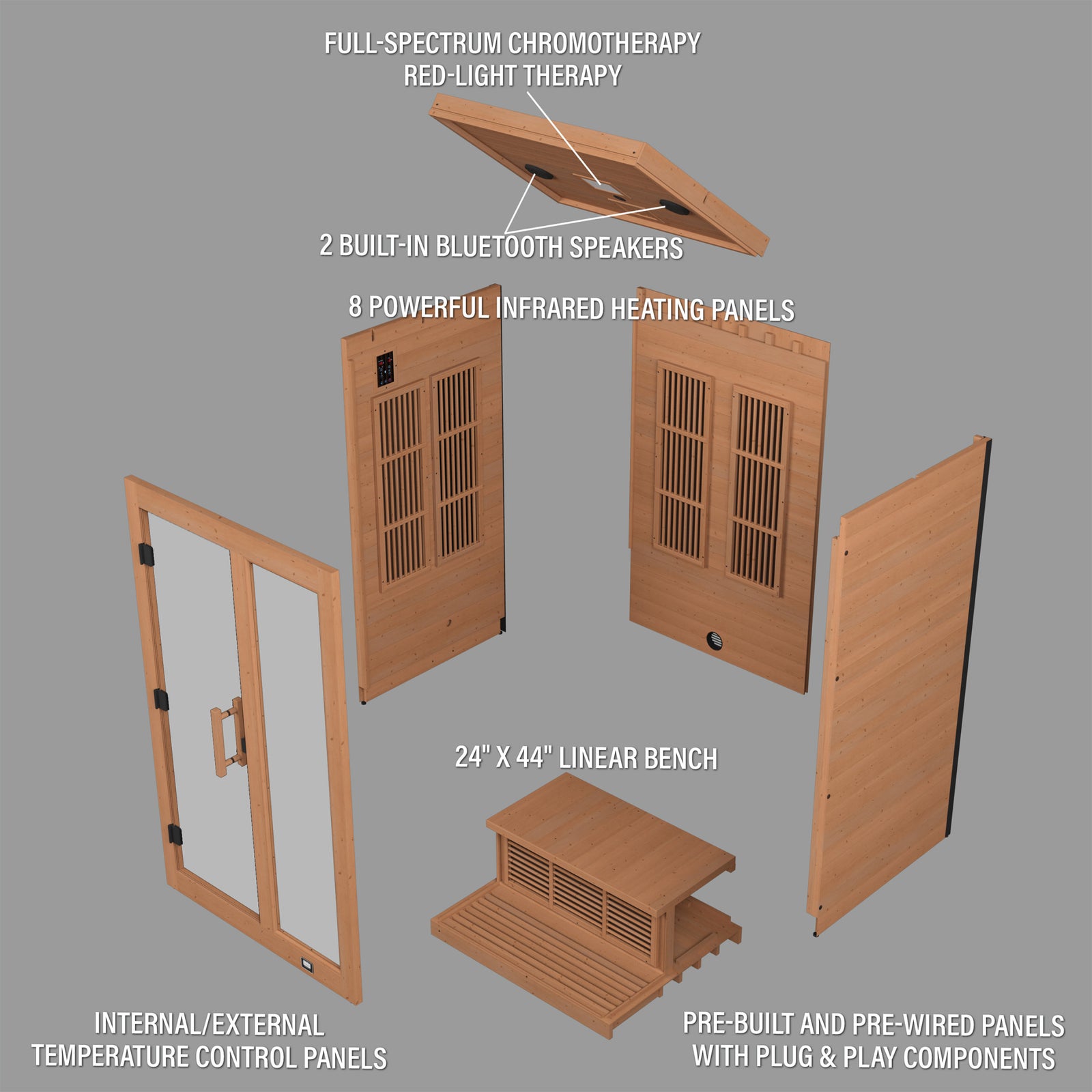 Rylan Indoor Infrared Sauna 2 Person — manufacturer photo 16