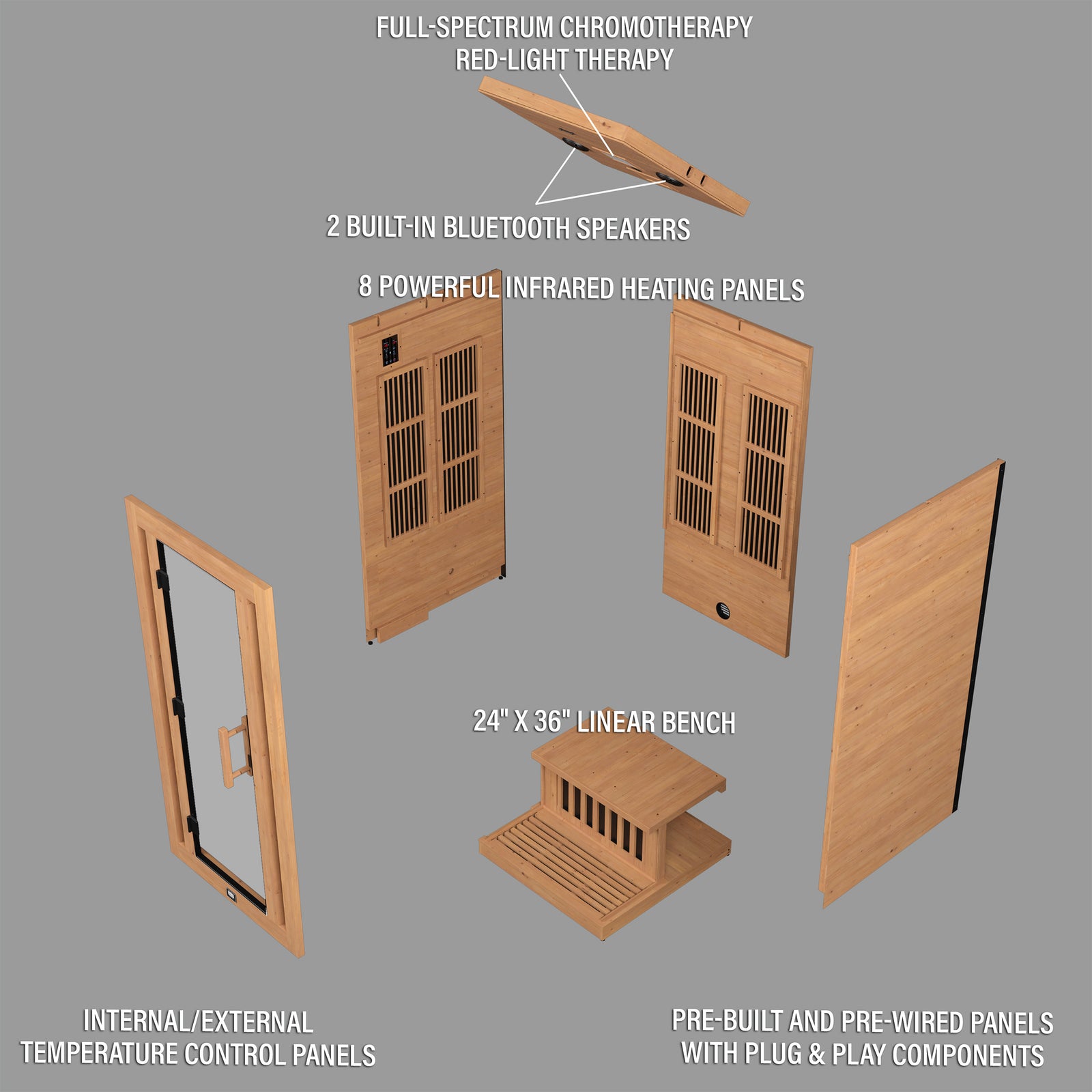 Rylan Indoor Infrared Sauna 1 Person — manufacturer photo 16