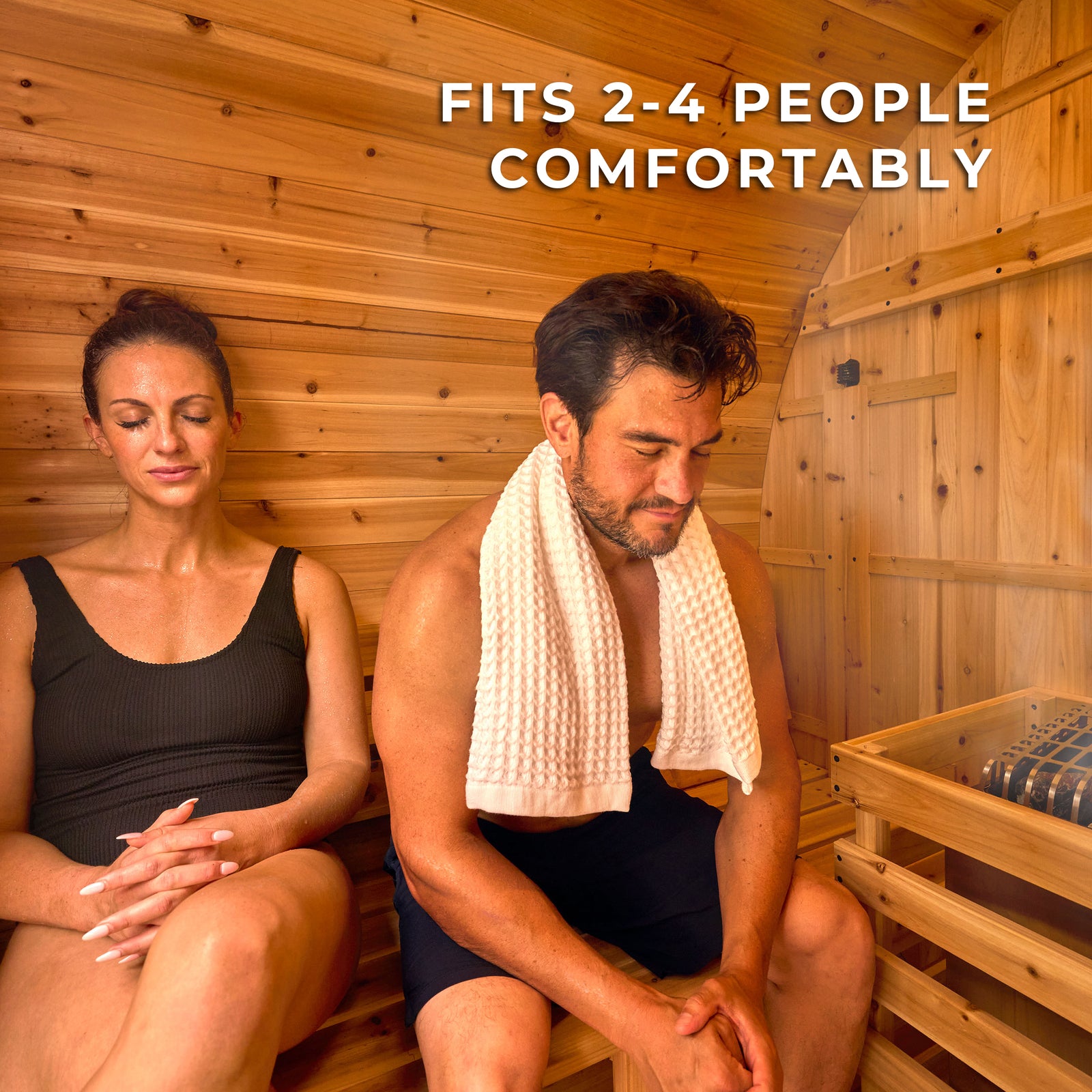 Paxton Outdoor Barrel Sauna with Porch 2-4 Person — manufacturer photo 8