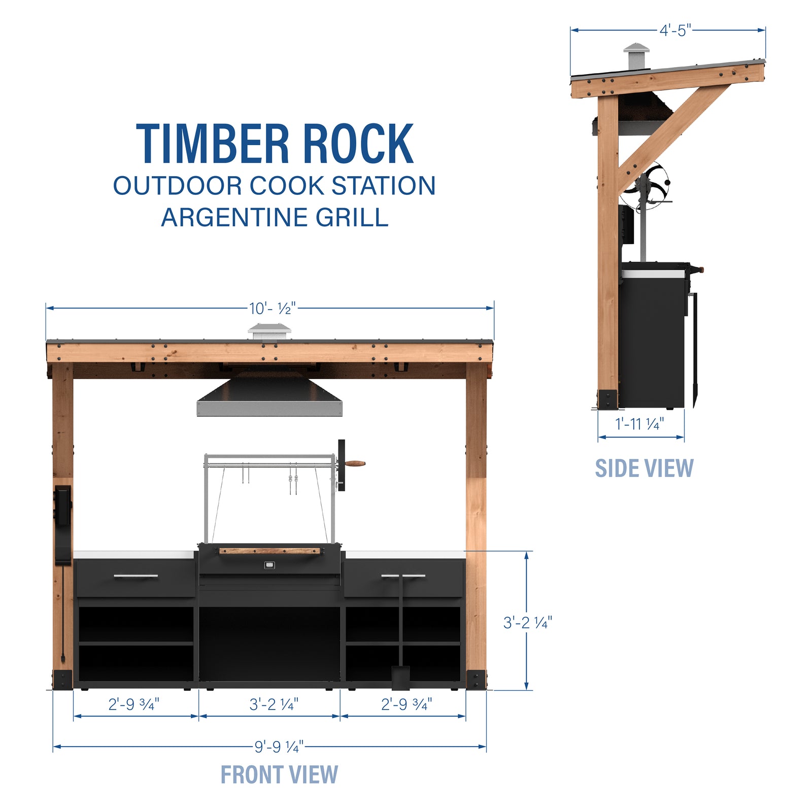 Timber Rock Outdoor Argentine Grill Cook Station — manufacturer photo 2