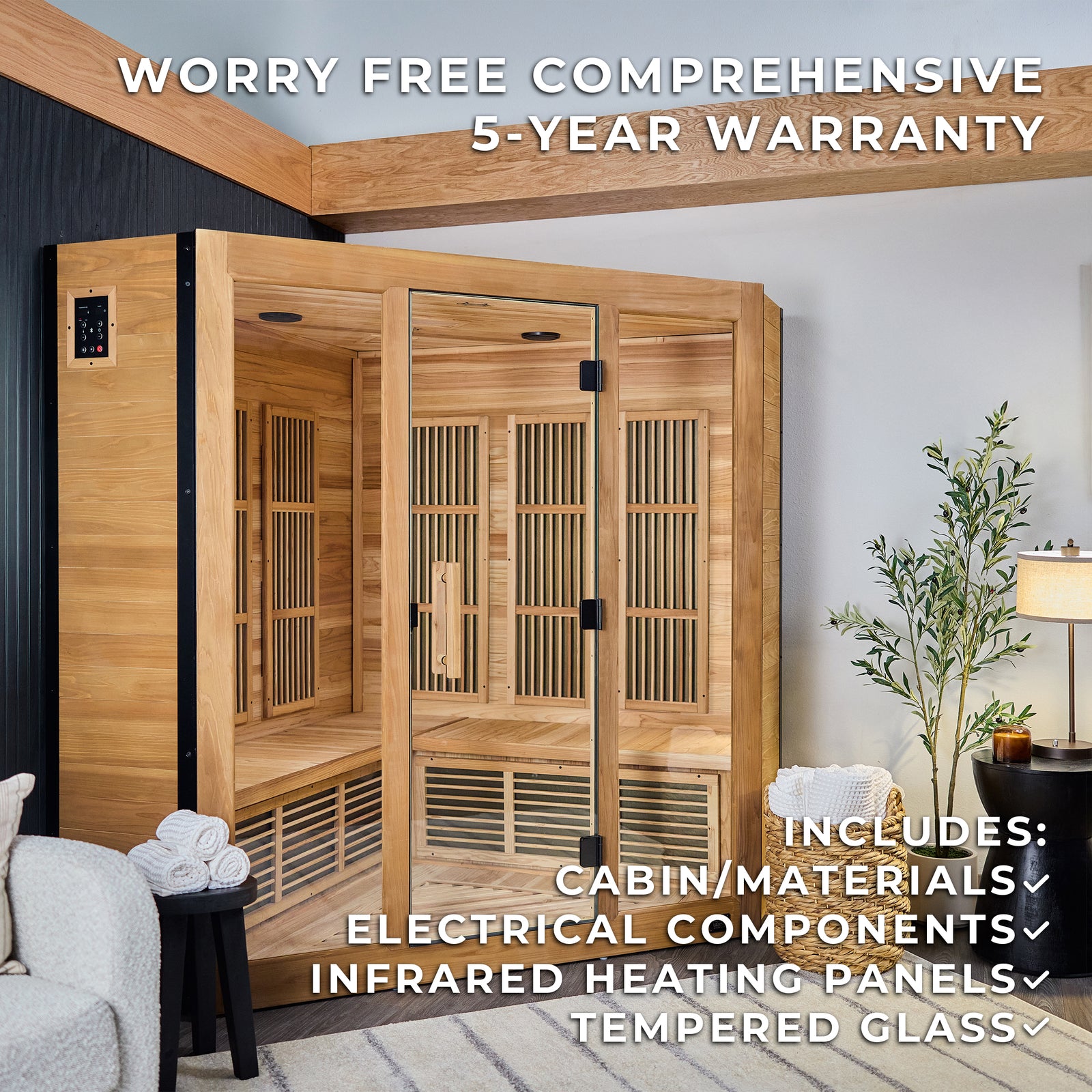 Rylan Indoor Infrared Corner Sauna 4 Person — manufacturer photo 3