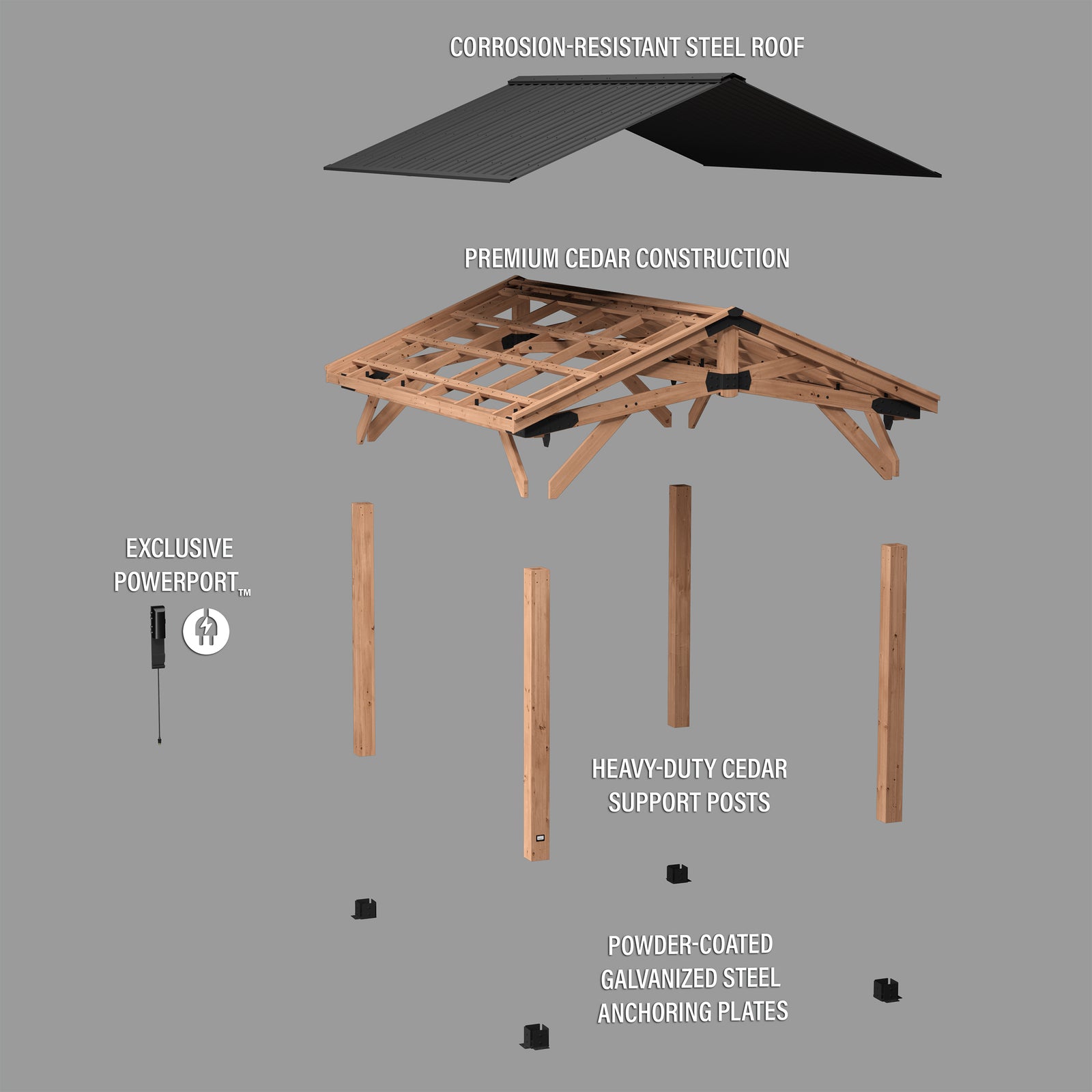 14x12 Peak Roof Gazebo — manufacturer photo 13