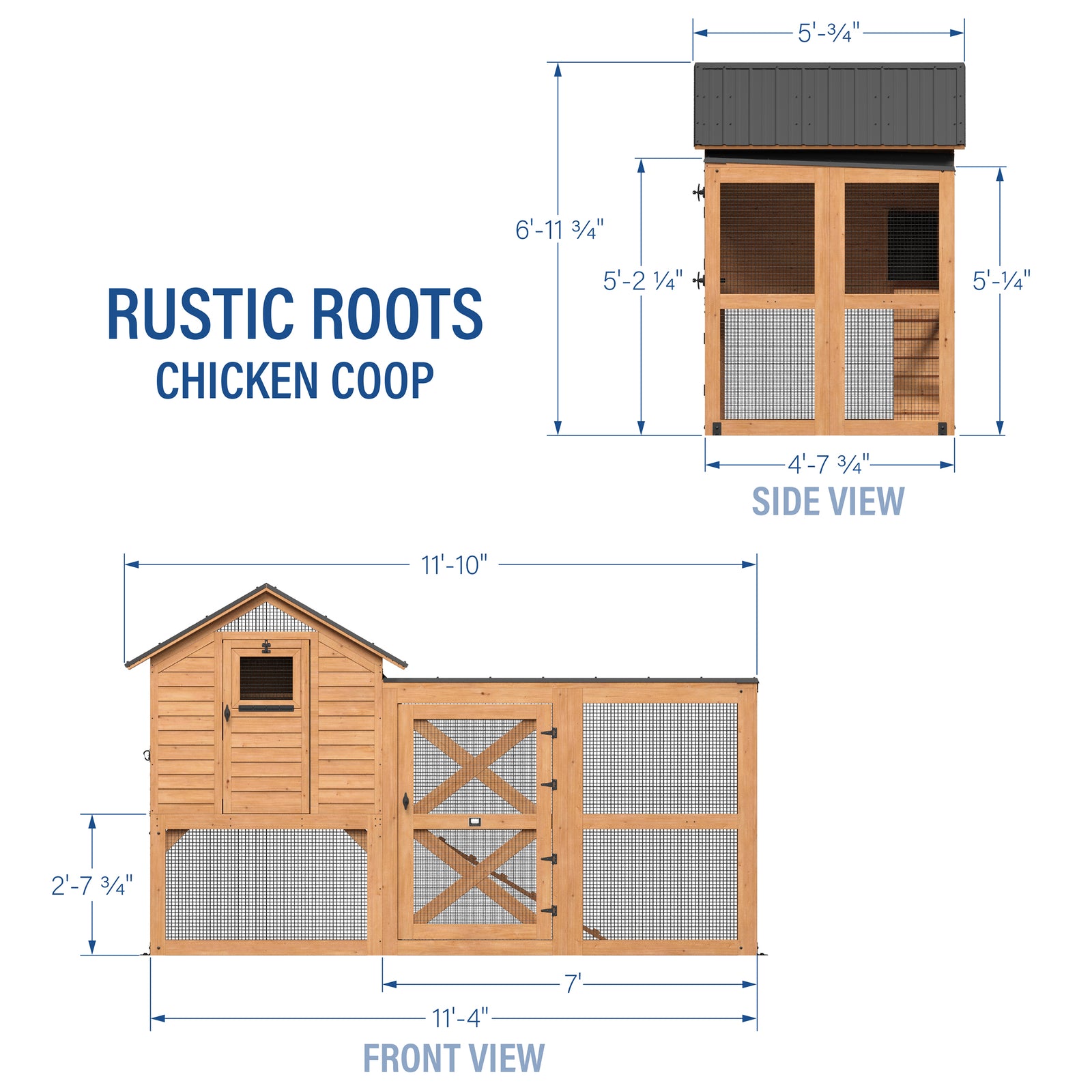 Rustic Roots Chicken Coop — footprint and dimensions