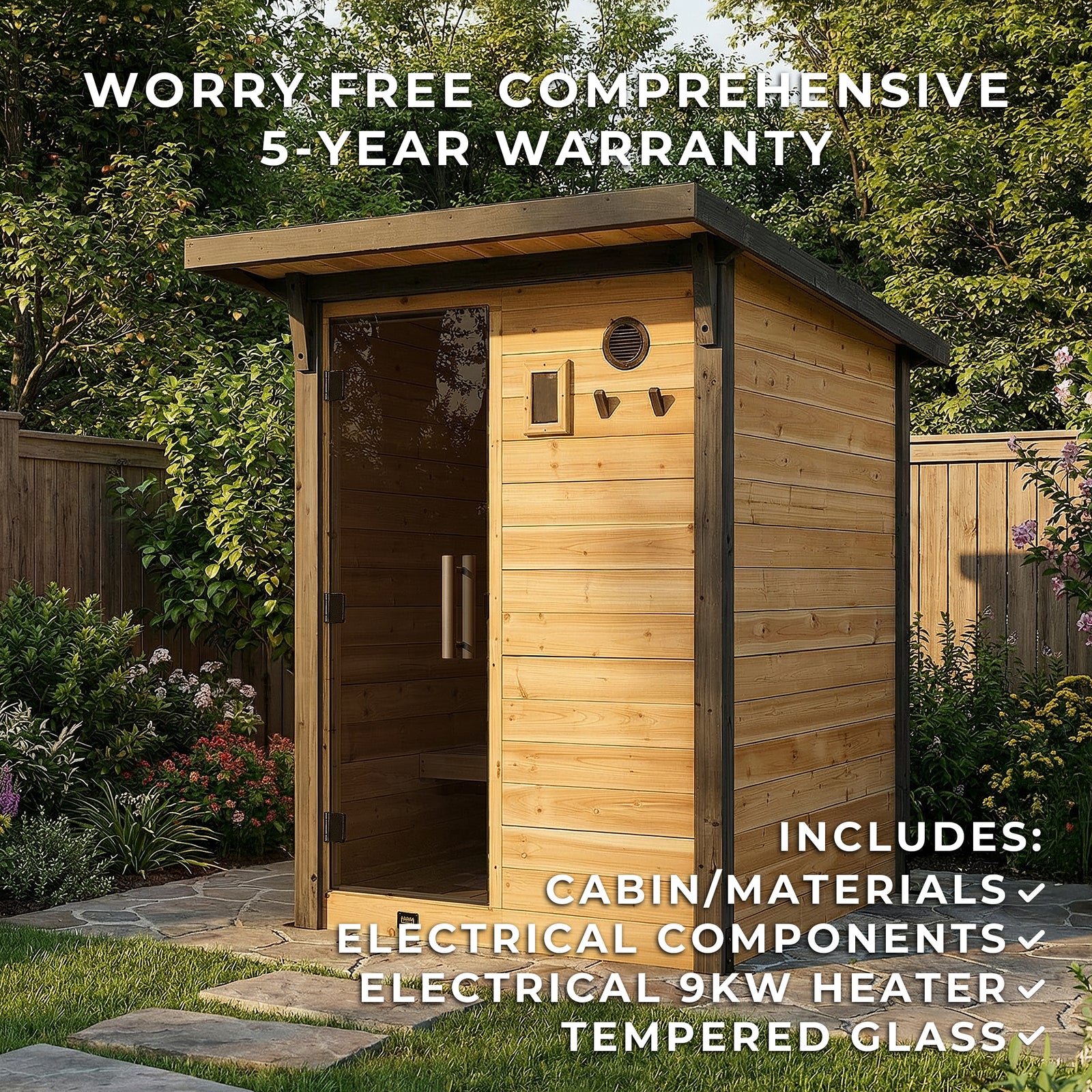 Bennett Outdoor Cabin Sauna 2-4 Person — manufacturer photo 3