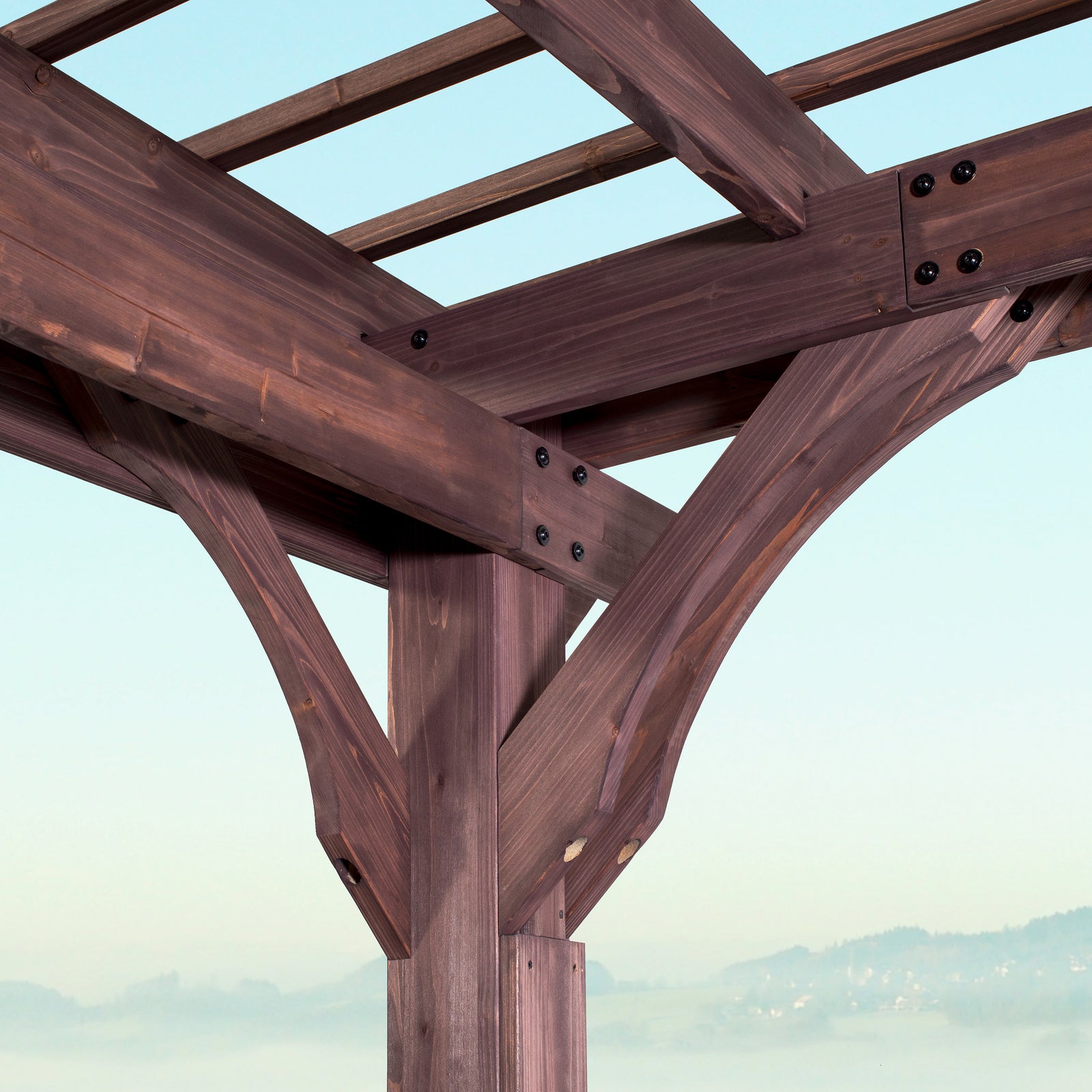 14x10 Somerville Pergola - Walnut Stain — manufacturer image 7