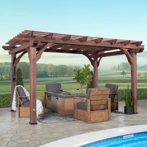 14x10 Somerville Pergola - Walnut Stain — manufacturer image 1