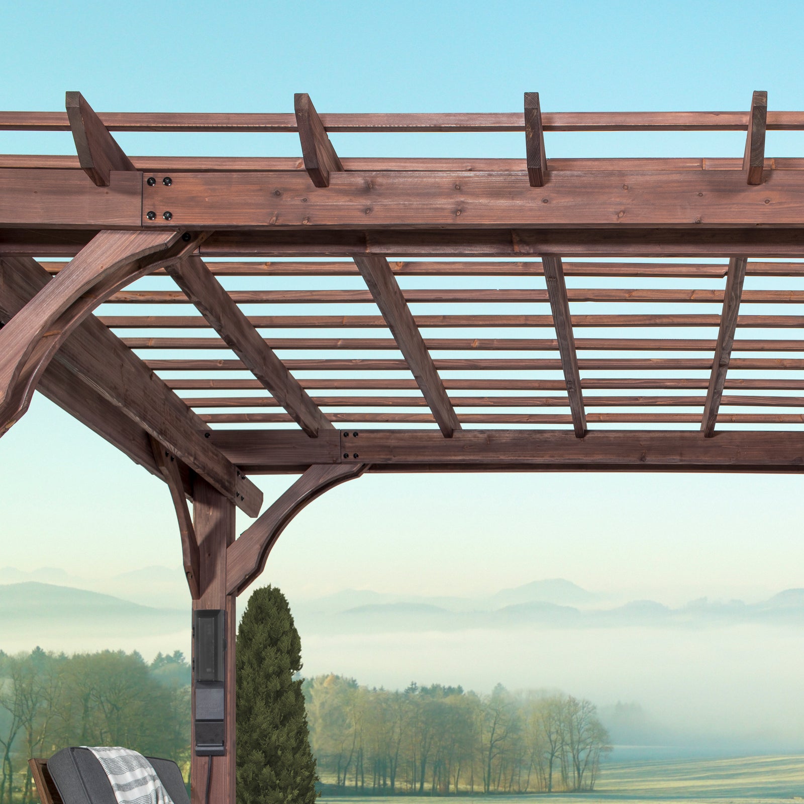 14x10 Somerville Pergola - Walnut Stain — manufacturer image 6