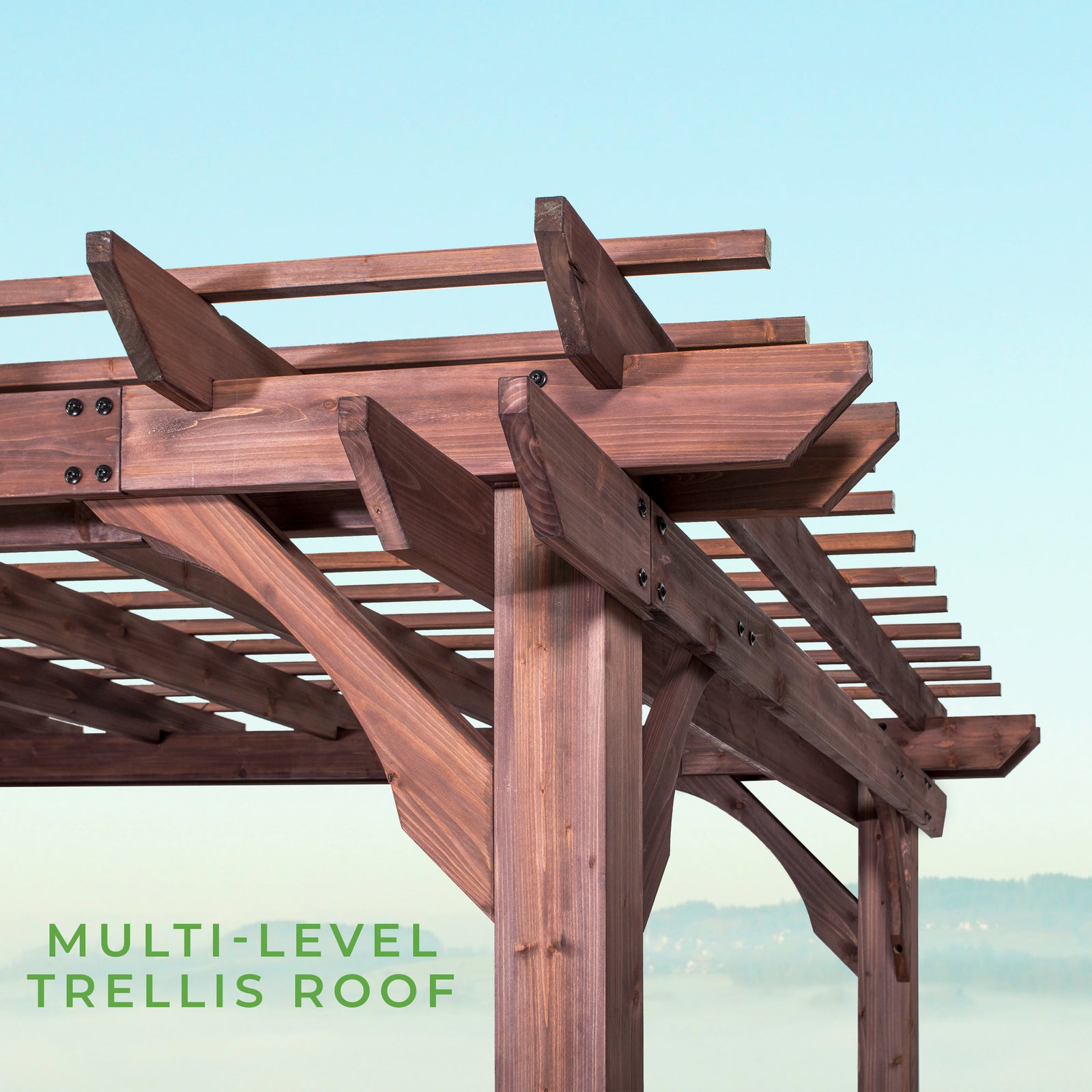 14x10 Somerville Pergola - Walnut Stain — manufacturer image 5