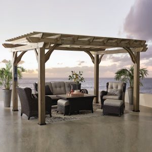 14x10 Somerville Pergola - Barnwood Stain — manufacturer image 1